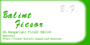 balint ficsor business card