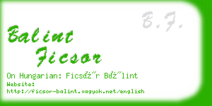 balint ficsor business card